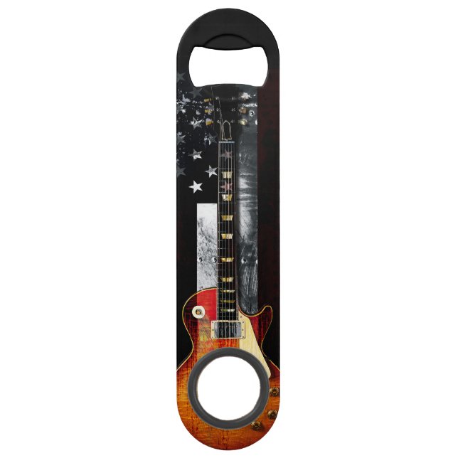 Retro Rock Electic Guitar American Flag Bar Key (Front)