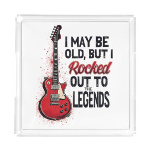 Retro Rock Guitar Classic Music Nostalgia Design Acrylic Tray