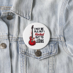 Retro Rock Guitar Classic Music Nostalgia Design Button