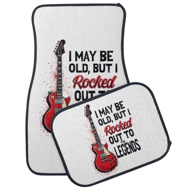 Retro Rock Guitar Classic Music Nostalgia Design Car Floor Mat (Set)