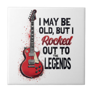 Retro Rock Guitar Classic Music Nostalgia Design Ceramic Tile
