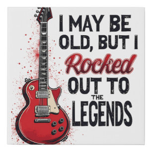 Retro Rock Guitar Classic Music Nostalgia Design Faux Canvas Print