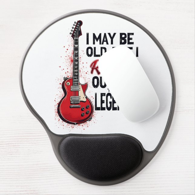 Retro Rock Guitar Classic Music Nostalgia Design Gel Mouse Pad (Left Side)