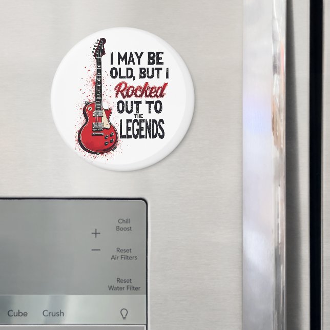 Retro Rock Guitar Classic Music Nostalgia Design Magnet (In Situ (Fridge))