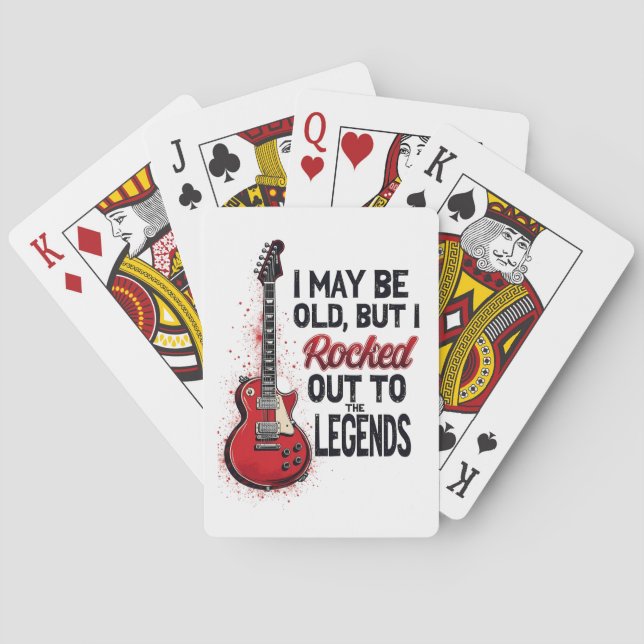 Retro Rock Guitar Classic Music Nostalgia Design Poker Cards (Back)