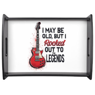 Retro Rock Guitar Classic Music Nostalgia Design Serving Tray