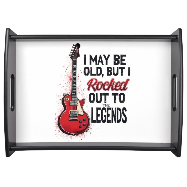 Retro Rock Guitar Classic Music Nostalgia Design Serving Tray (Front)