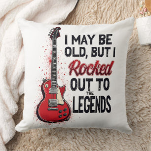 Retro Rock Guitar Classic Music Nostalgia Design Throw Pillow