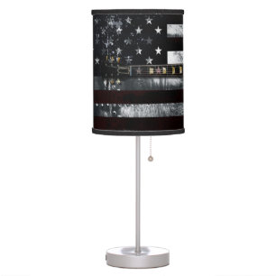 RETRO ROCK GUITAR INDUSTRIAL AMERICAN FLAG TABLE LAMP
