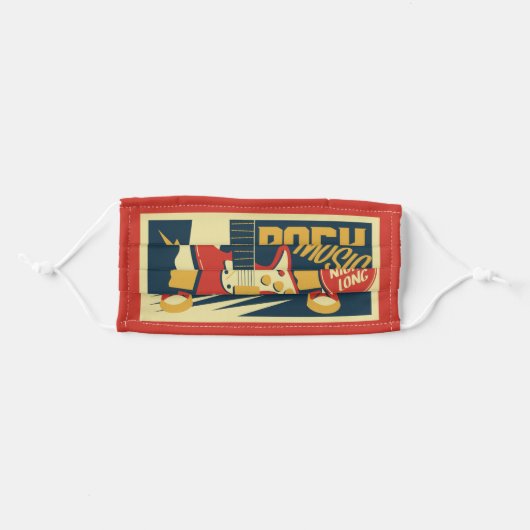 Retro Rock Music face mask (Front, Folded)