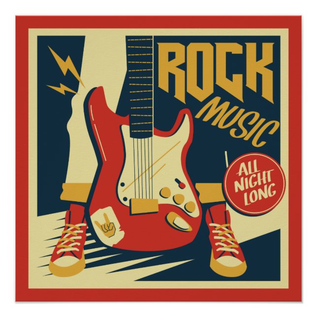Retro Rock Music poster (Front)