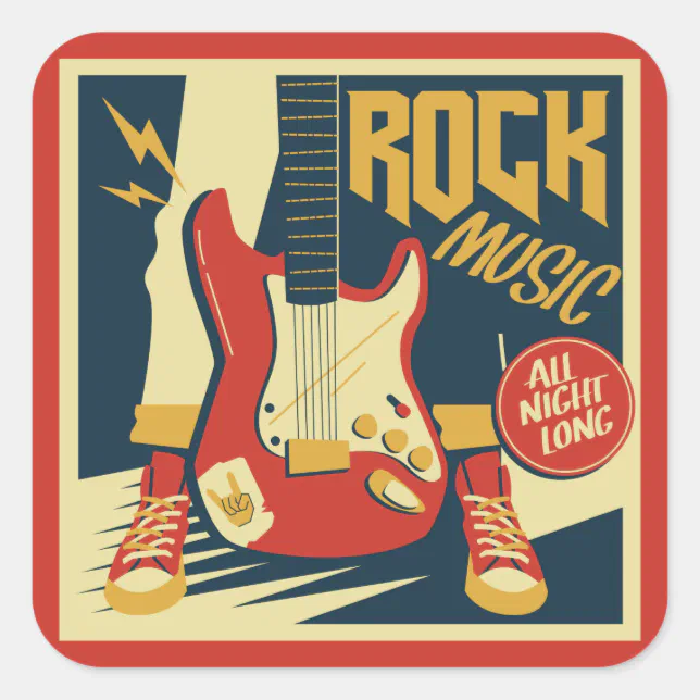 Retro Rock Music stickers Zazzle