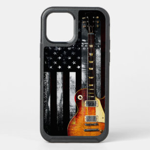 Retro Rock N Roll American Flag Guitar OtterBox Symmetry iPhone 12 Case