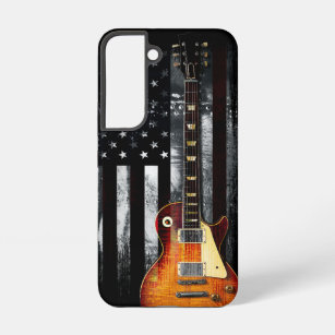 Retro Rock N Roll American Flag Guitar Samsung Galaxy S22 Case