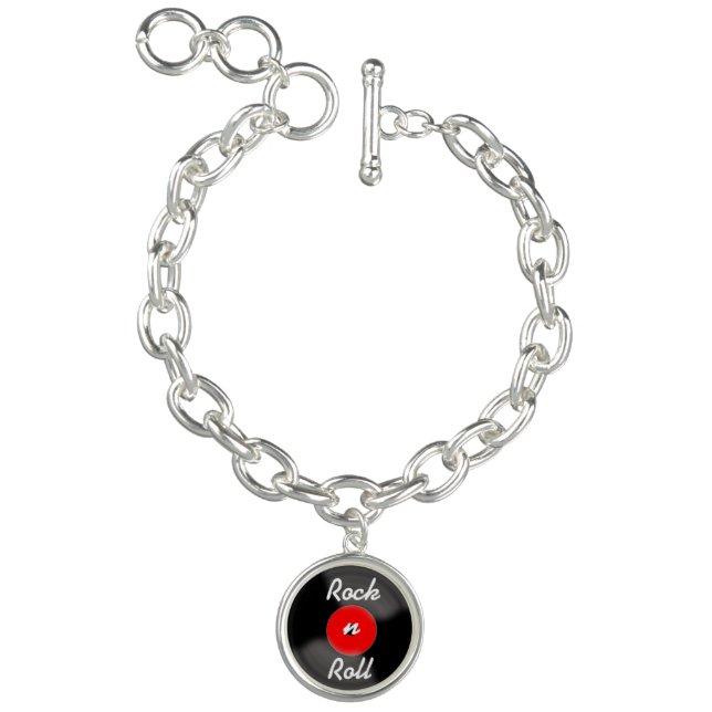 Retro Rock N Roll Record Charm Bracelet  (Product)