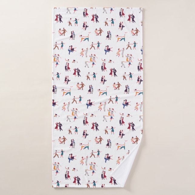 Retro Rock & Roll, Jiving, Dancing background Bath Towel (Bath Towel)