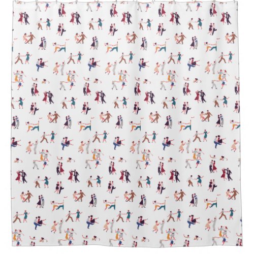 Retro Rock  Roll Jiving Dancing background Shower Curtain