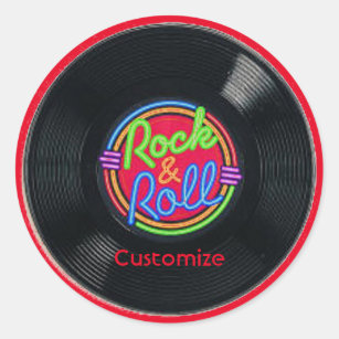 Rock -N- Roll With Record Sticker