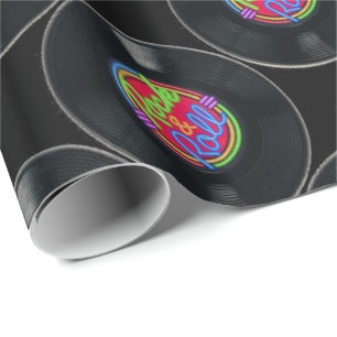 Retro Rock & Roll Vinyl Wrapping Paper