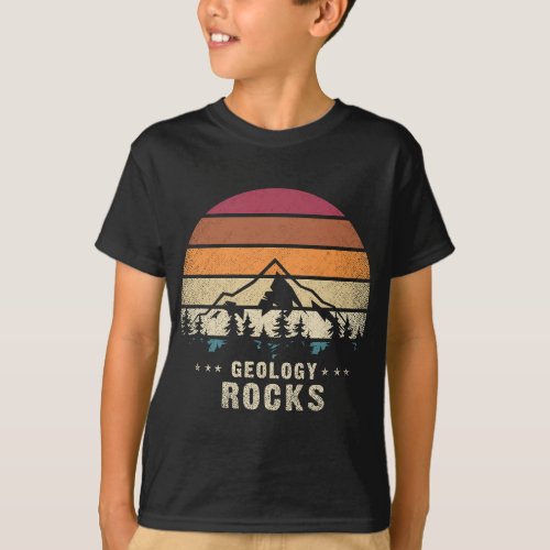 Retro Rock Science Paleontology Lover Geology T_Shirt