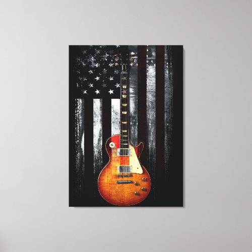 Retro Rock WE THE PEOPLE American Flag Canvas Print