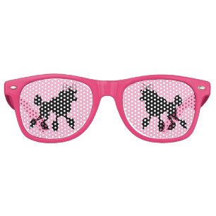 Retro Rockabilly 1950s Black Poodles Sunglasses