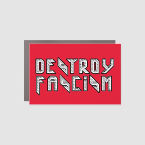 Retro Rocker _ Destroy Fascism Car Magnet