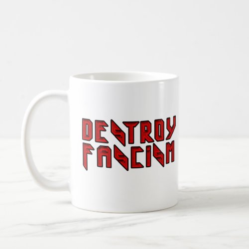 Retro Rocker _ Destroy Fascism Coffee Mug