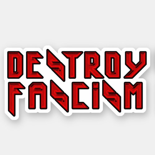 Retro Rocker _ Destroy Fascism Sticker