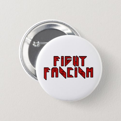 Retro Rocker _ Fight Fascism Button