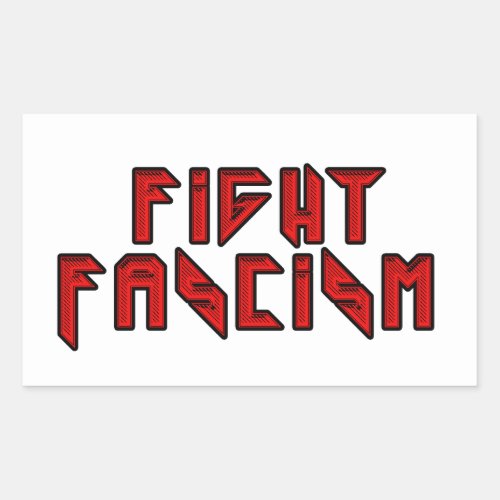 Retro Rocker _ Fight Fascism Rectangular Sticker