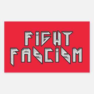 Retro Rocker - Fight Fascism Rectangular Sticker