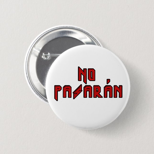 Retro Rocker - No Pasaran Button (Front & Back)