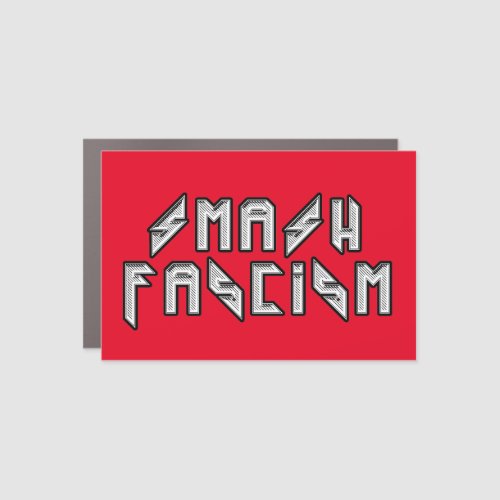 Retro Rocker _ Smash Fascism Car Magnet