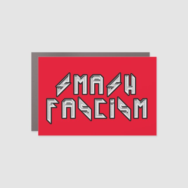 Retro Rocker - Smash Fascism Car Magnet (Front)