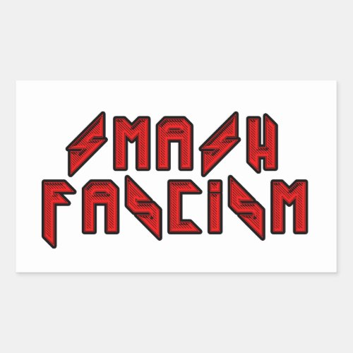 Retro Rocker _ Smash Fascism Rectangular Sticker