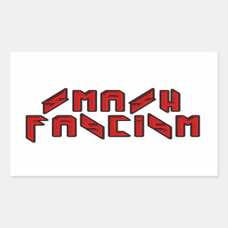 Retro Rocker - Smash Fascism Rectangular Sticker