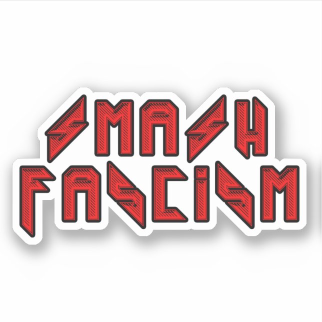 Retro Rocker - Smash Fascism Sticker (Front)