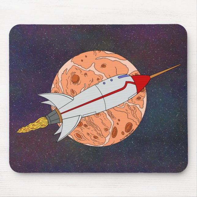 Retro Rocket 2026 Mouse Pad (Front)