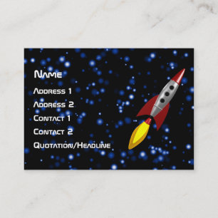 Retro Rocket 3d Business Card