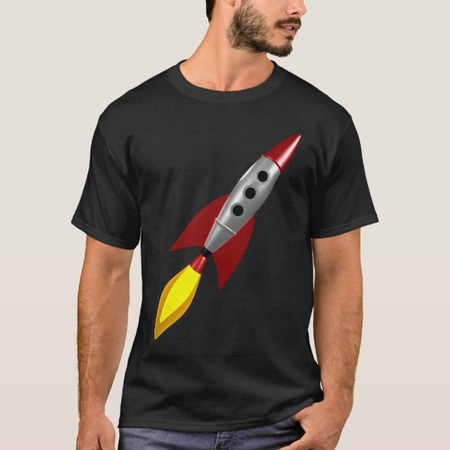 Retro Rocket 3d T-Shirt (Front)