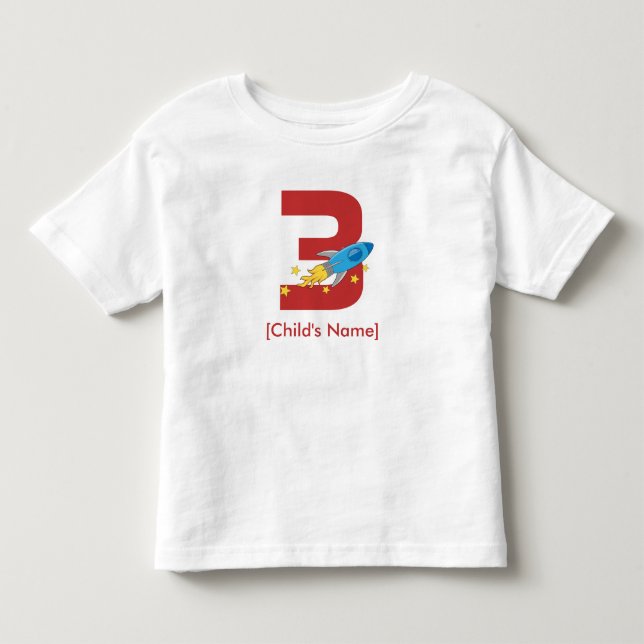 Retro Rocket Birthday Toddler T-shirt (Front)
