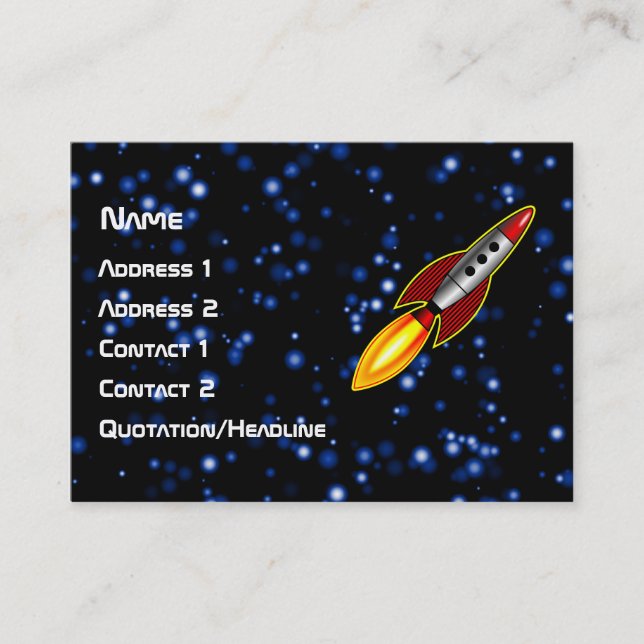 Retro Rocket Business Card (Front)
