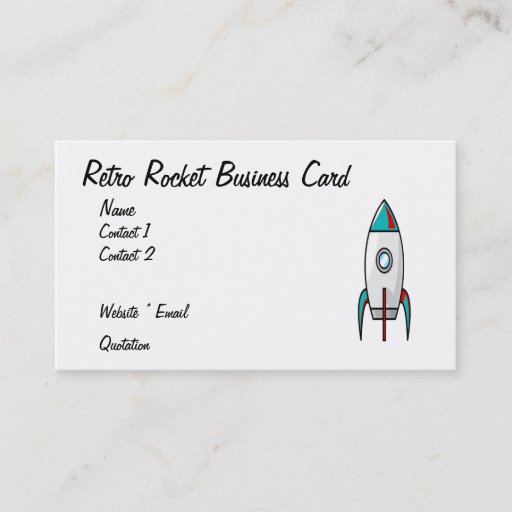 Customizable Retro Rocket Business Card