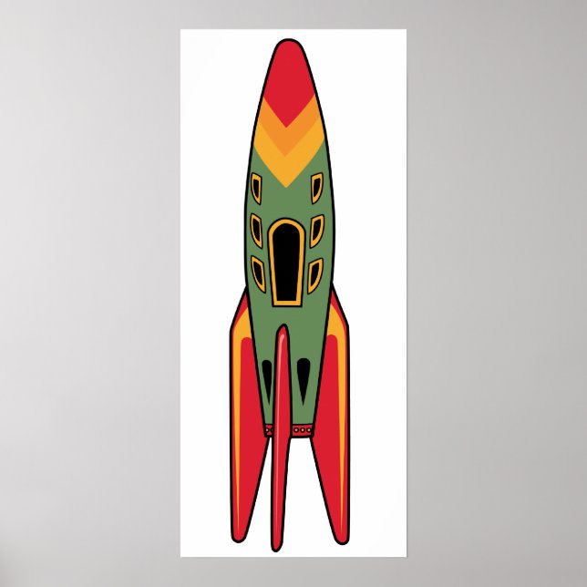 Retro Rocket - Color Poster (Front)