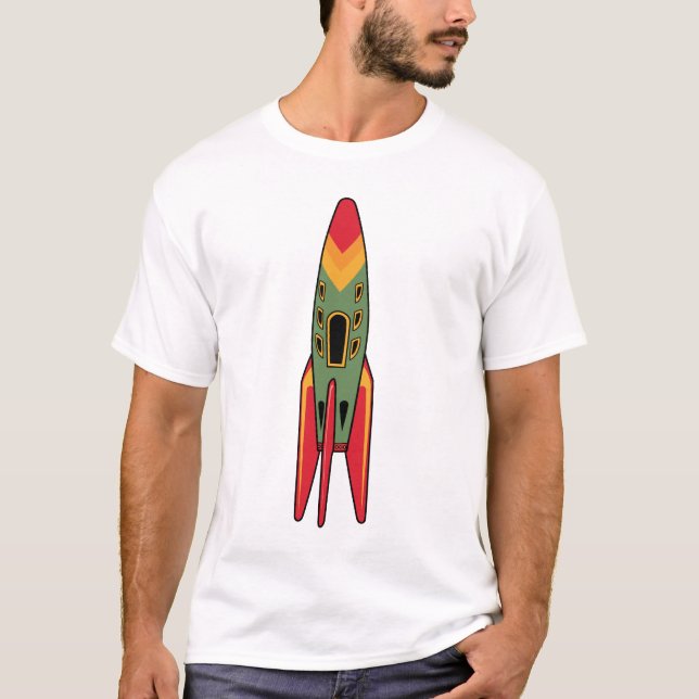 Retro Rocket - Color T-Shirt (Front)