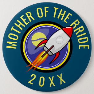 Retro Rocket Customizable Longer Text Button