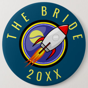 Retro Rocket Customizable Text Button