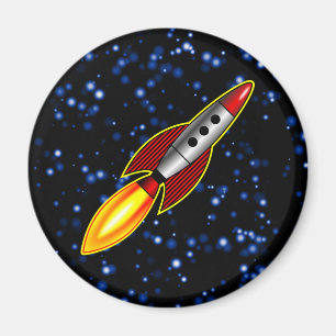 Retro Rocket - Customized Magnet