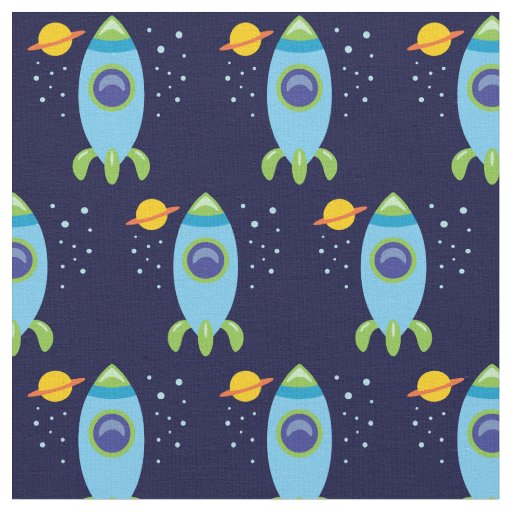 Retro Rocket Fabric